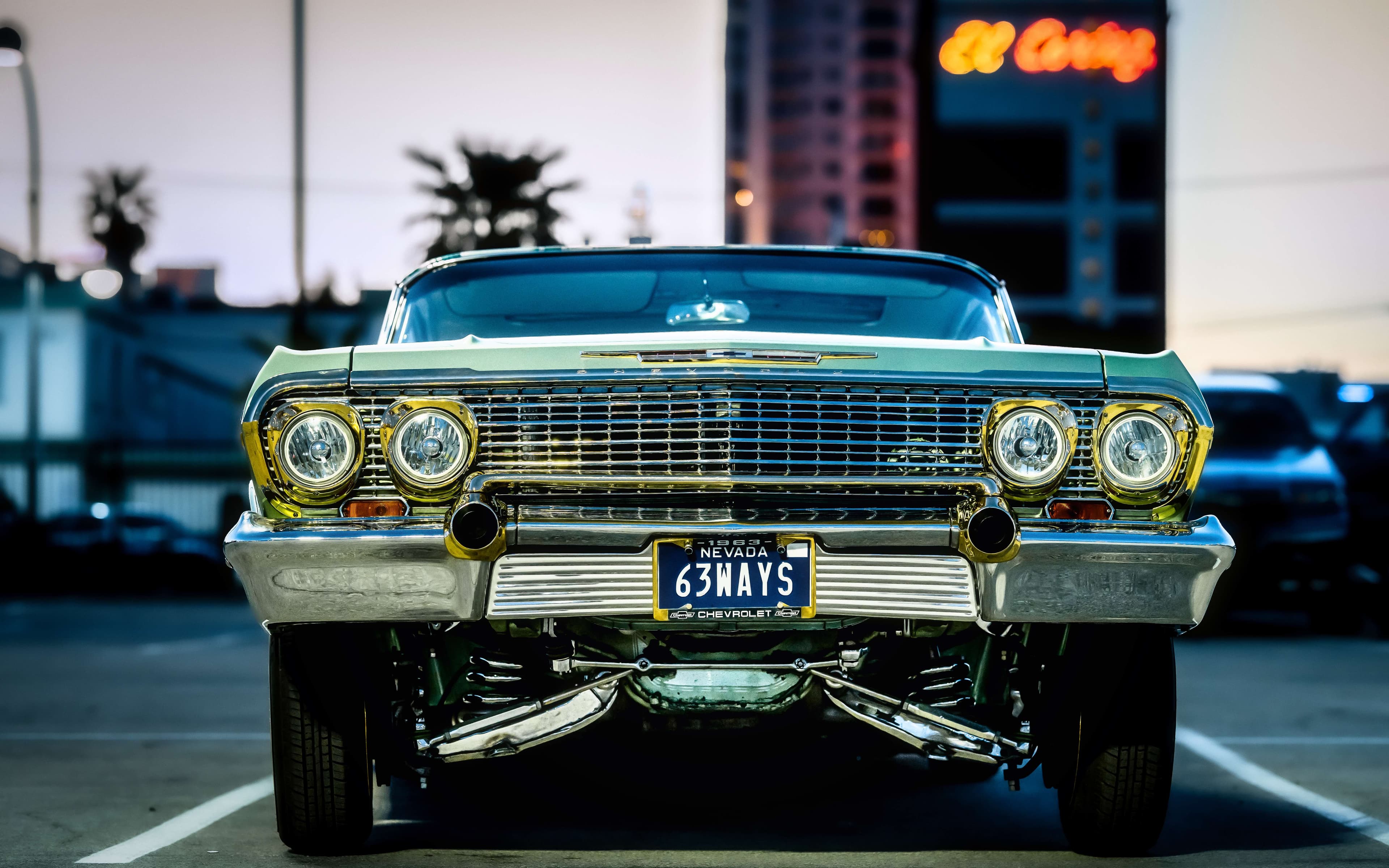 Green '63 Impala - lowrider canvas print by mkegzy